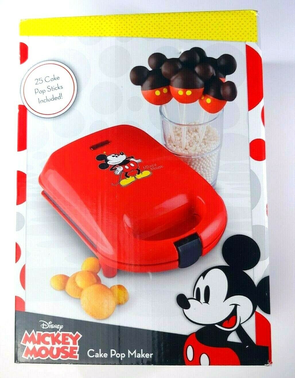 Disney Dcm-8 Mickey Cake Pop Maker Mini, Red Brand New Box Slightly Damaged