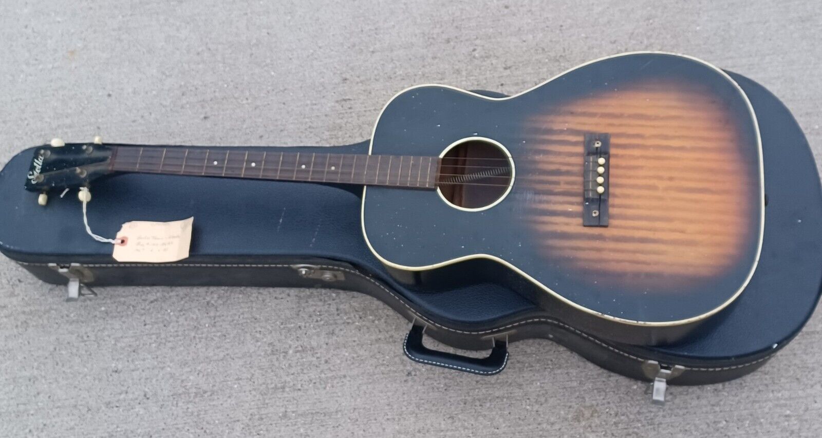 1940's Vtg Stella 4-string Tenor Guitar/hard Case For Restoration Estate Find