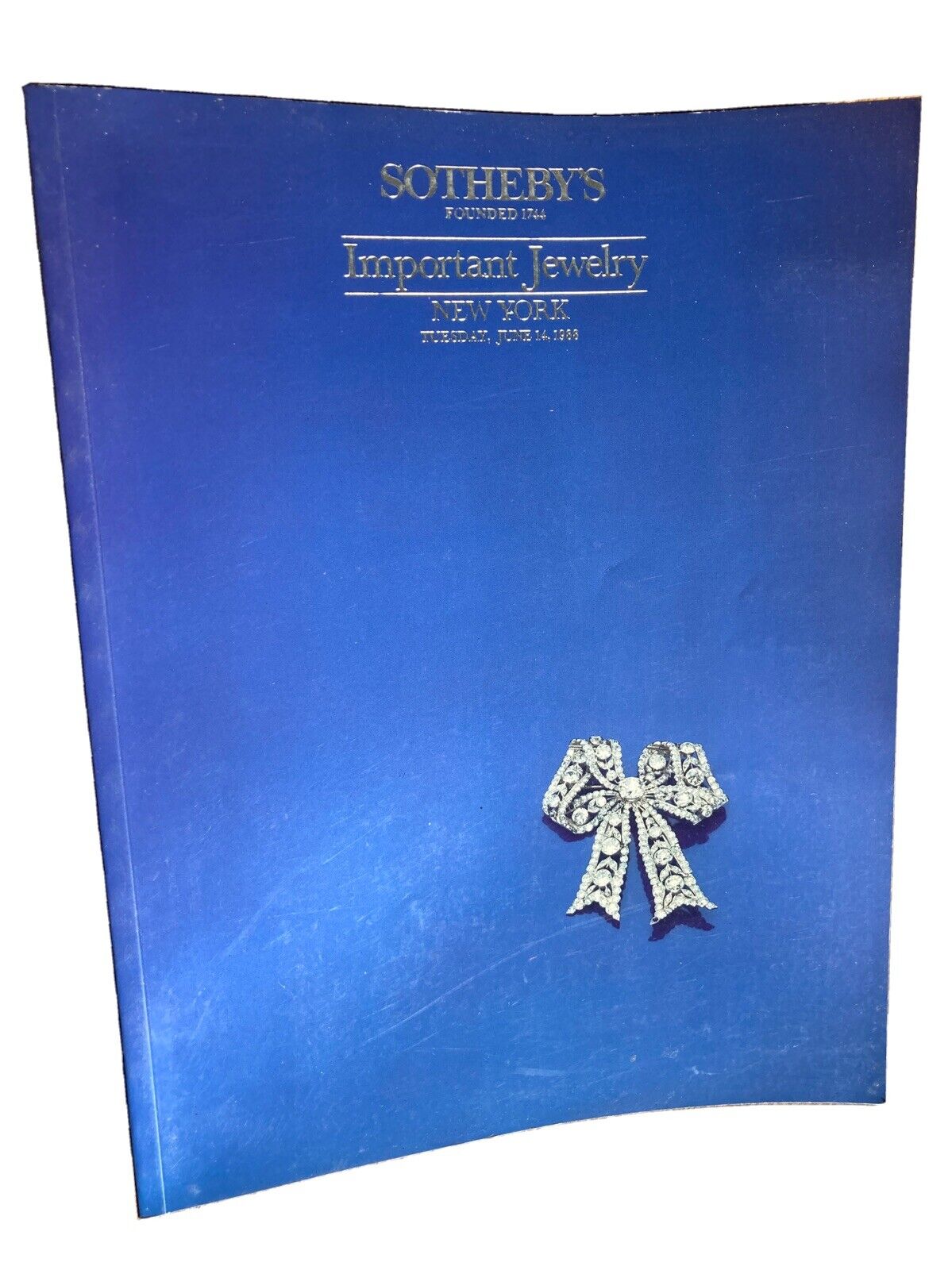 Sothebys Catalog Important Jewelry Tues, June 14, 1988.