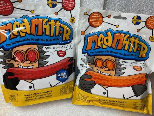 New Mad Mattr Lot Of 2 Pkgs; Rocket Red/orange Rush; 10 Oz Ea Never Dry Out