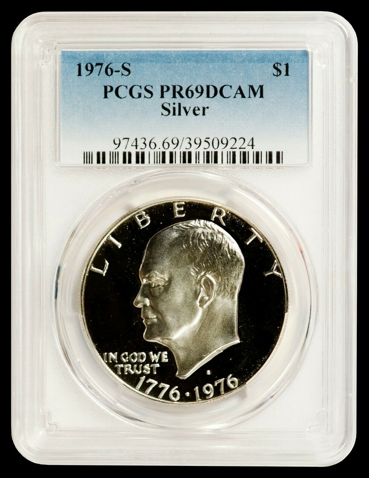 1976-s Silver Eisenhower Dollar Pcgs Pr69dcam - A Top Ike Source In The Usa!!