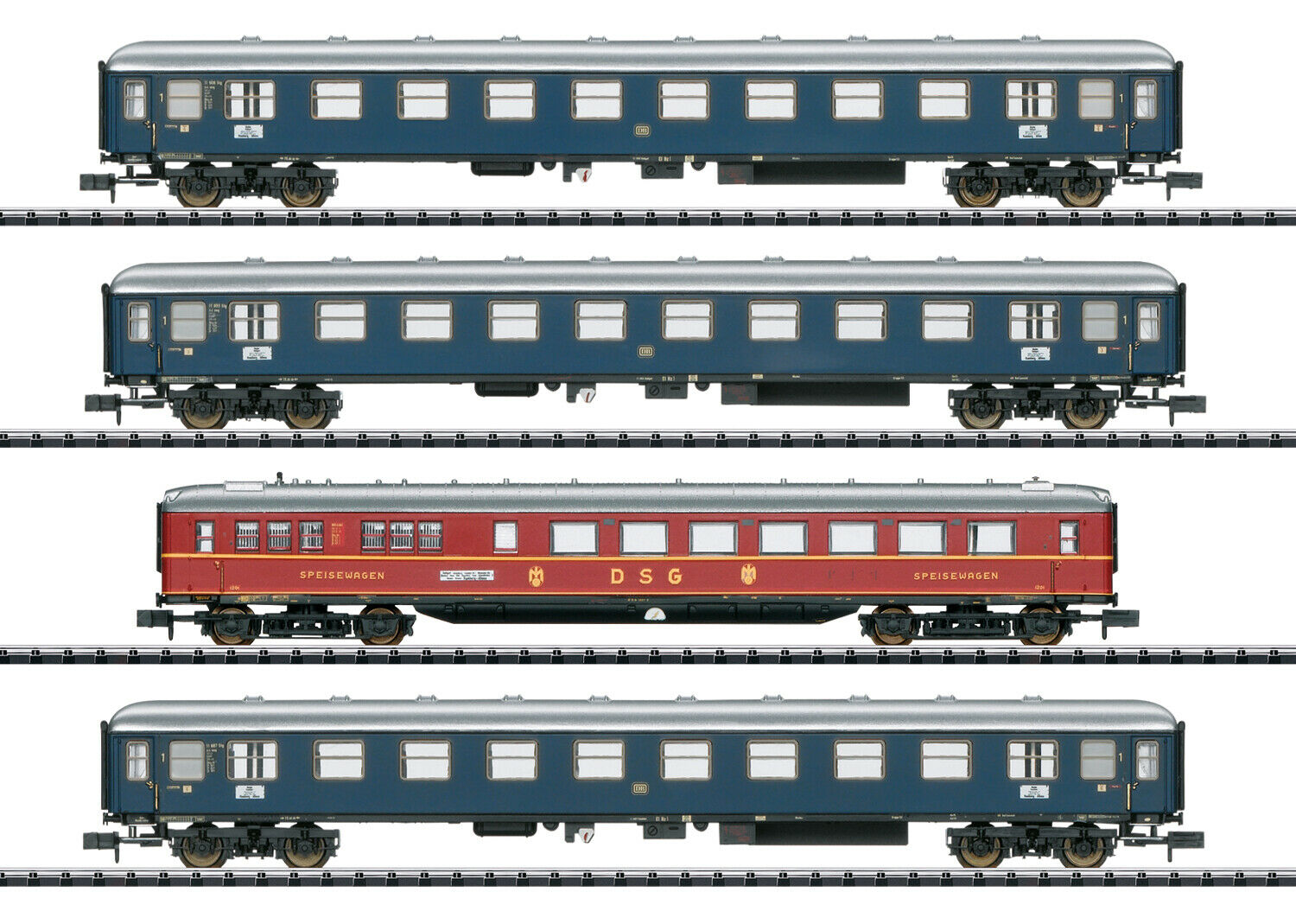 Trix 15132 N Merkur Express Train Passenger Car (set Of 4)