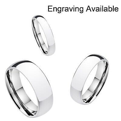 Tungsten Carbide Classic Silver Wedding Band Men Women Engagement Bridal Ring Mx