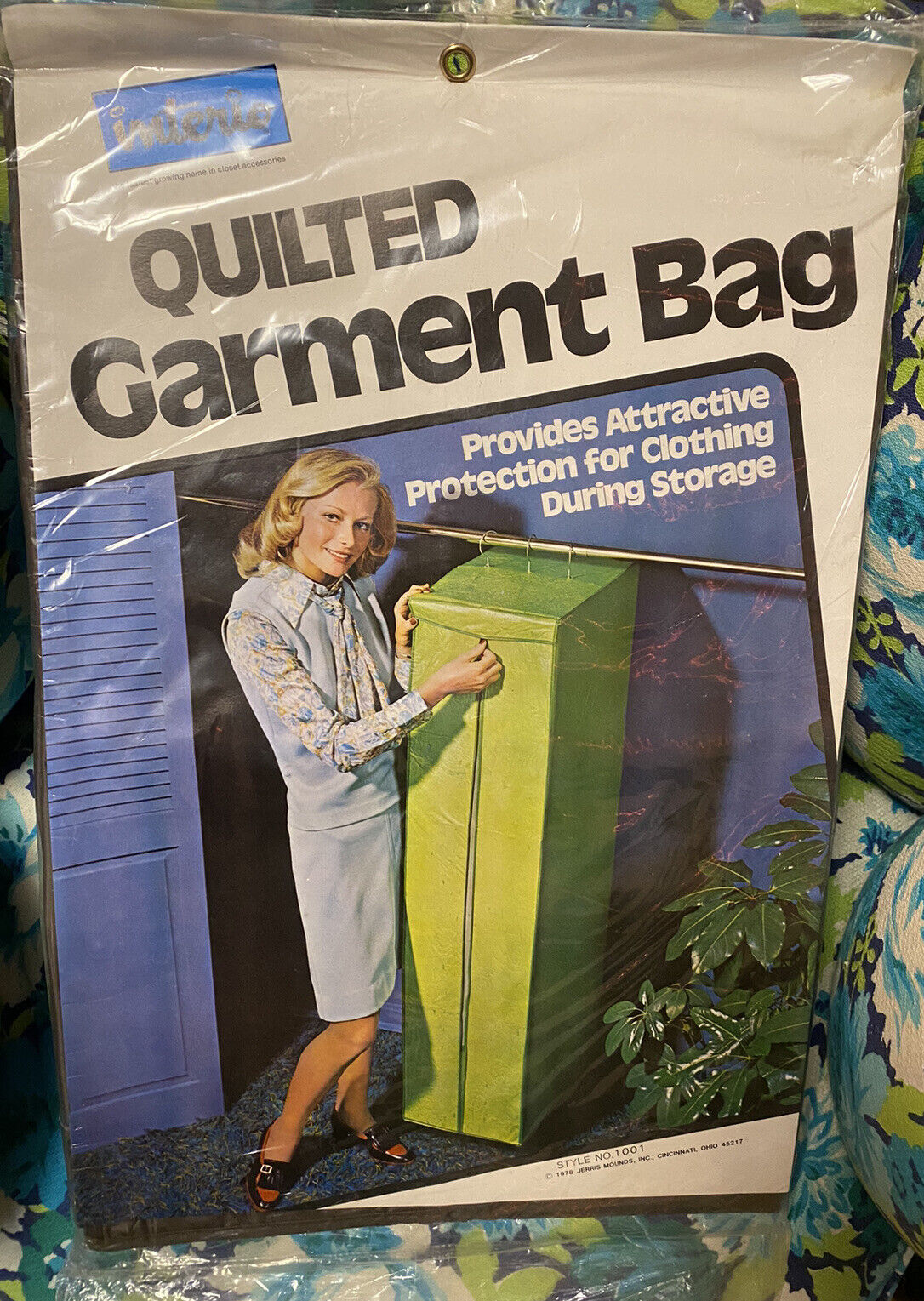 Interio Garment Bag Quilted 54" X 19" X 13" Collectible Vintage Fashion 70-80's
