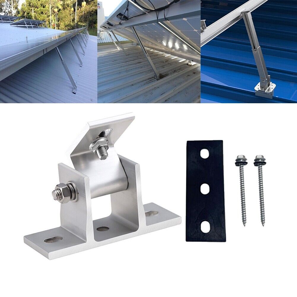 Solar Panel Rotatable Elevation With Angle Bracket Roof Mounting Attachment