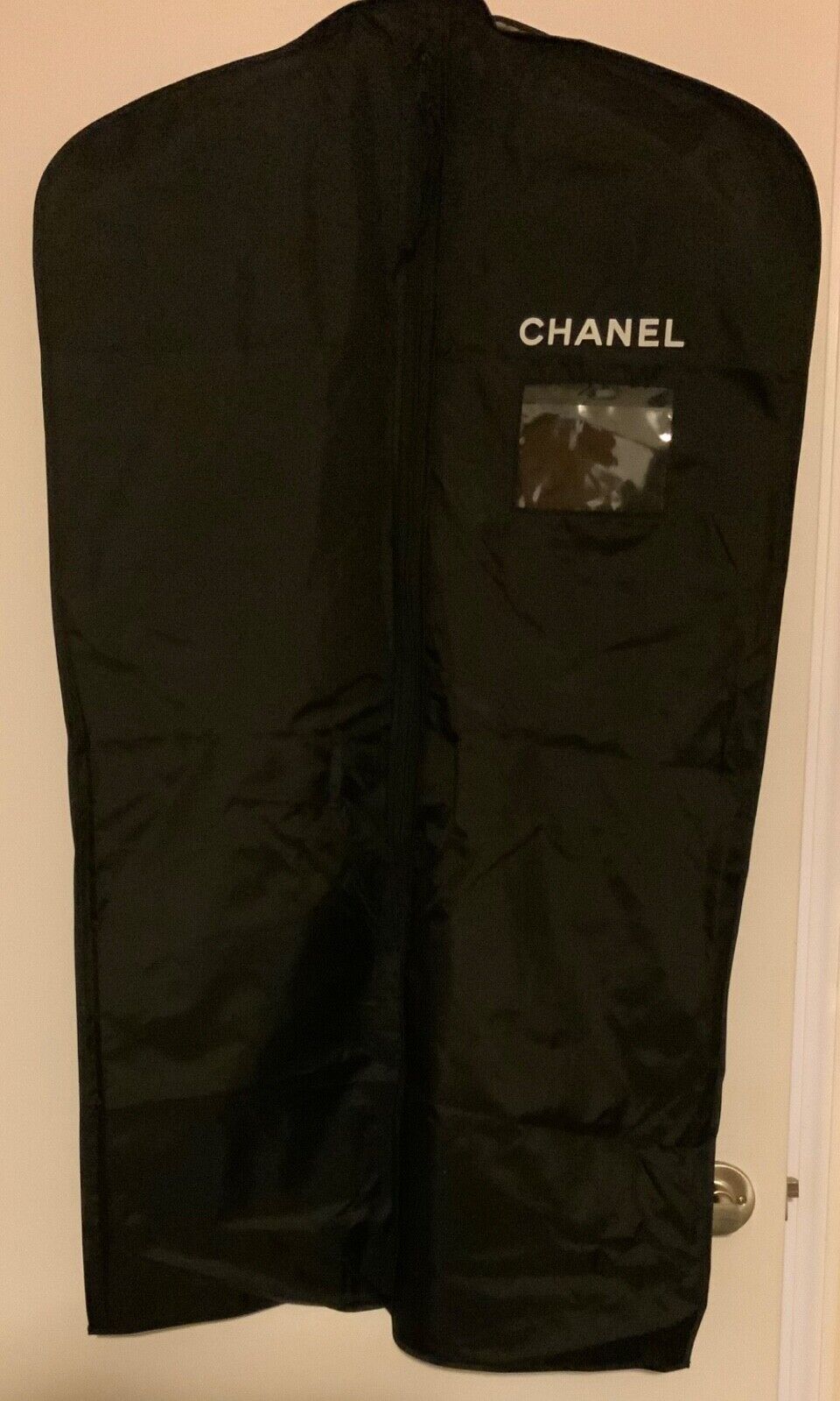 Authentic Chanel Black Garment Bag 41” X 24” Zip Up Dress/suit Protector