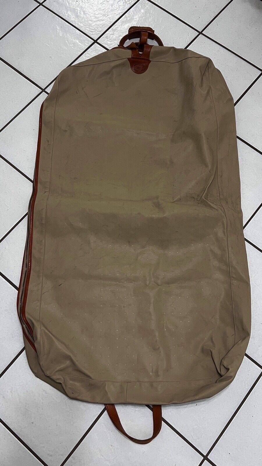 King Ranch Canvas Leather Handles/trim Garment Suit Bag