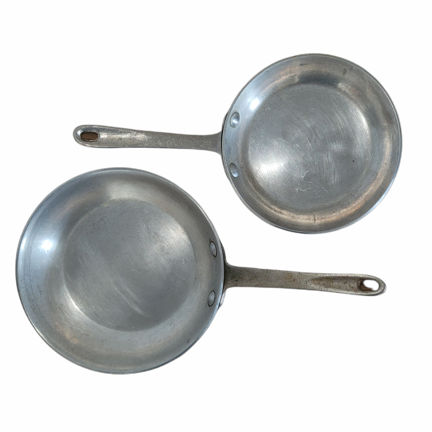 (2) Dura-ware New York Frying Pans Skillets #908 (8-1/4") #907 (7-1/4") Vintage