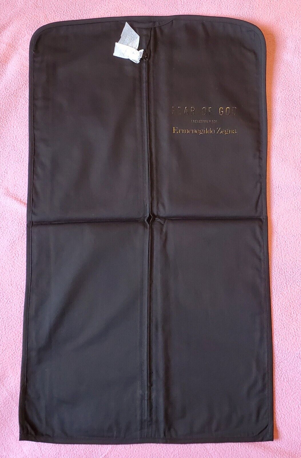 New Ermenegildo Zegna - "fear Of God" Black Zippered Garment Bag - 31" X 17"