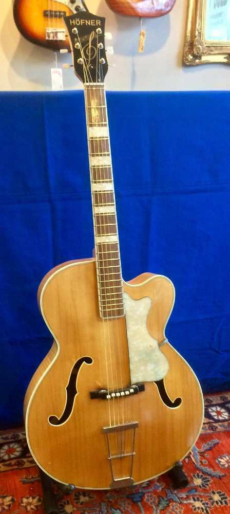 Vintage Hofner Archtop Acoustic Guitar~1950s-60s Natural Blonde Finish W/ Non Or